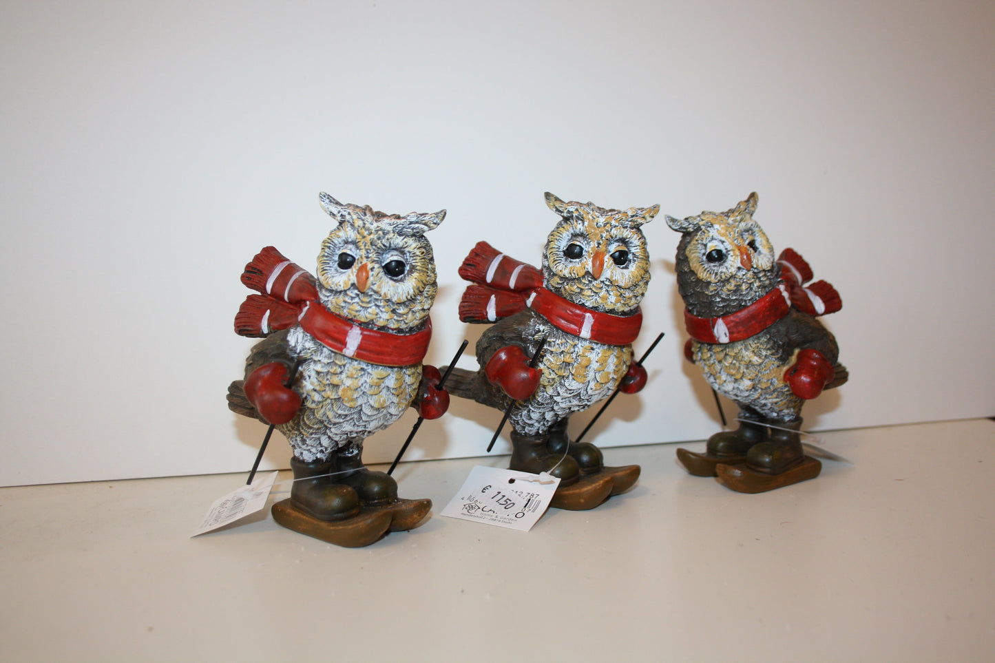 #8090 Dekofigur Eule auf Ski