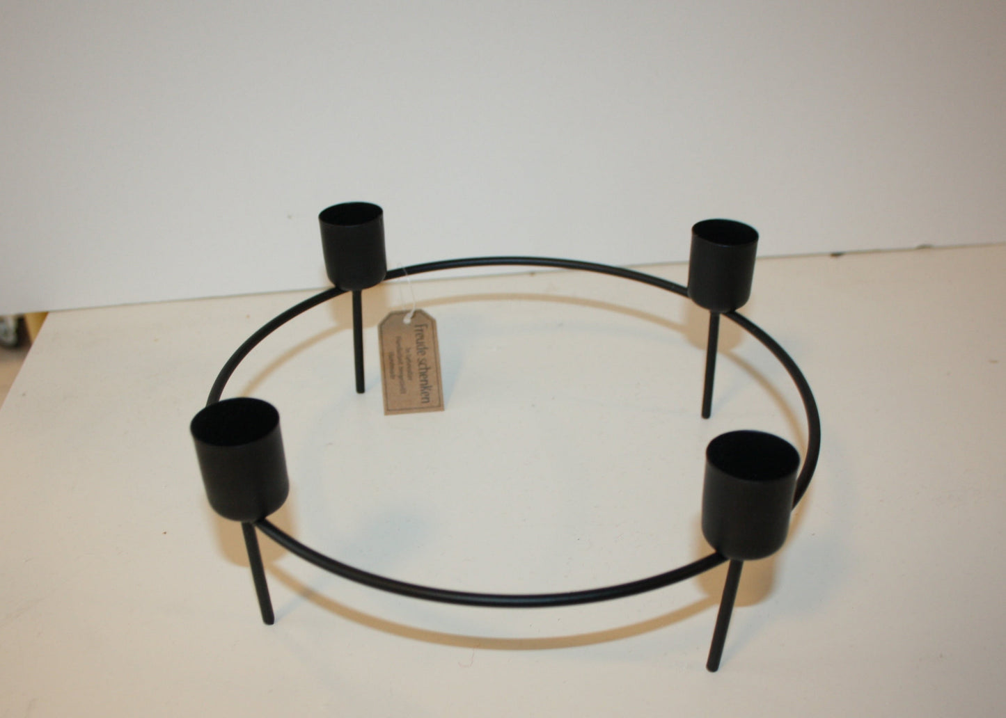 #8045 Metalldeko schwarz Kerzenring 20cm