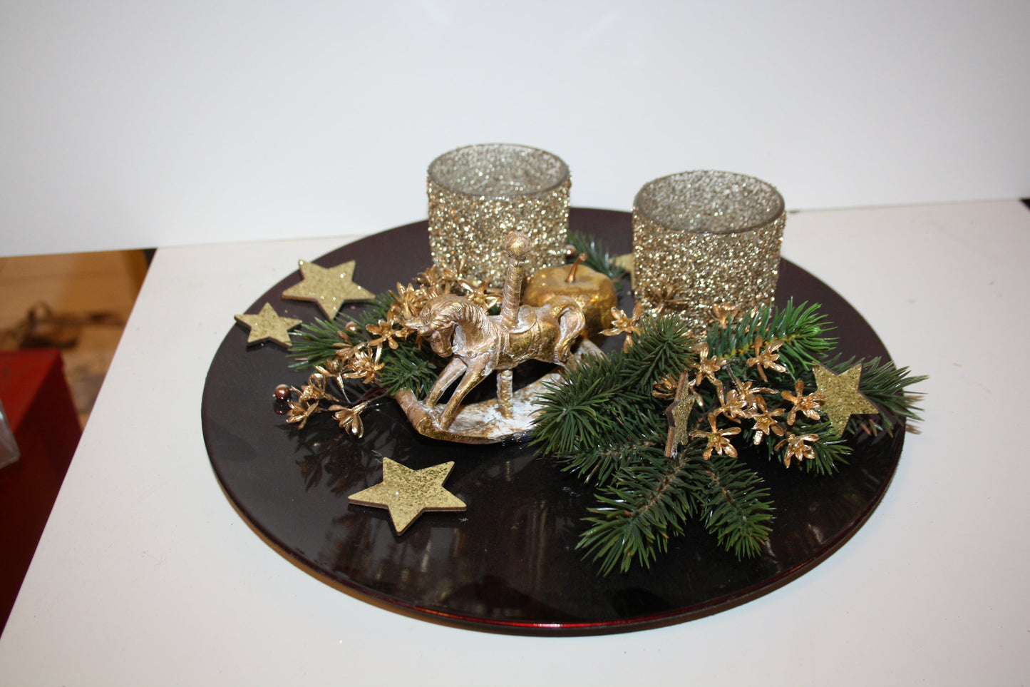 #8061 Teller Advent mit Windlichtern Sonderpreis