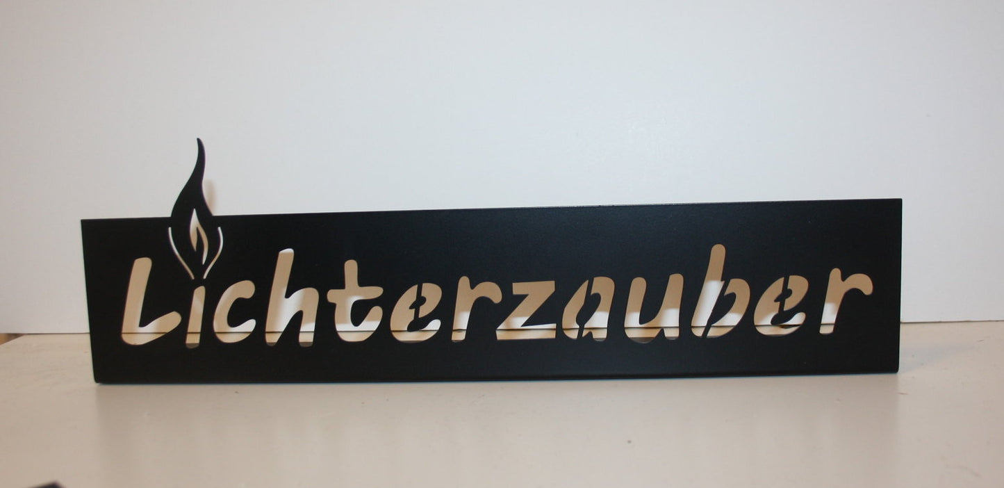 #8042 Metalldeko schwarz Lichterzauber