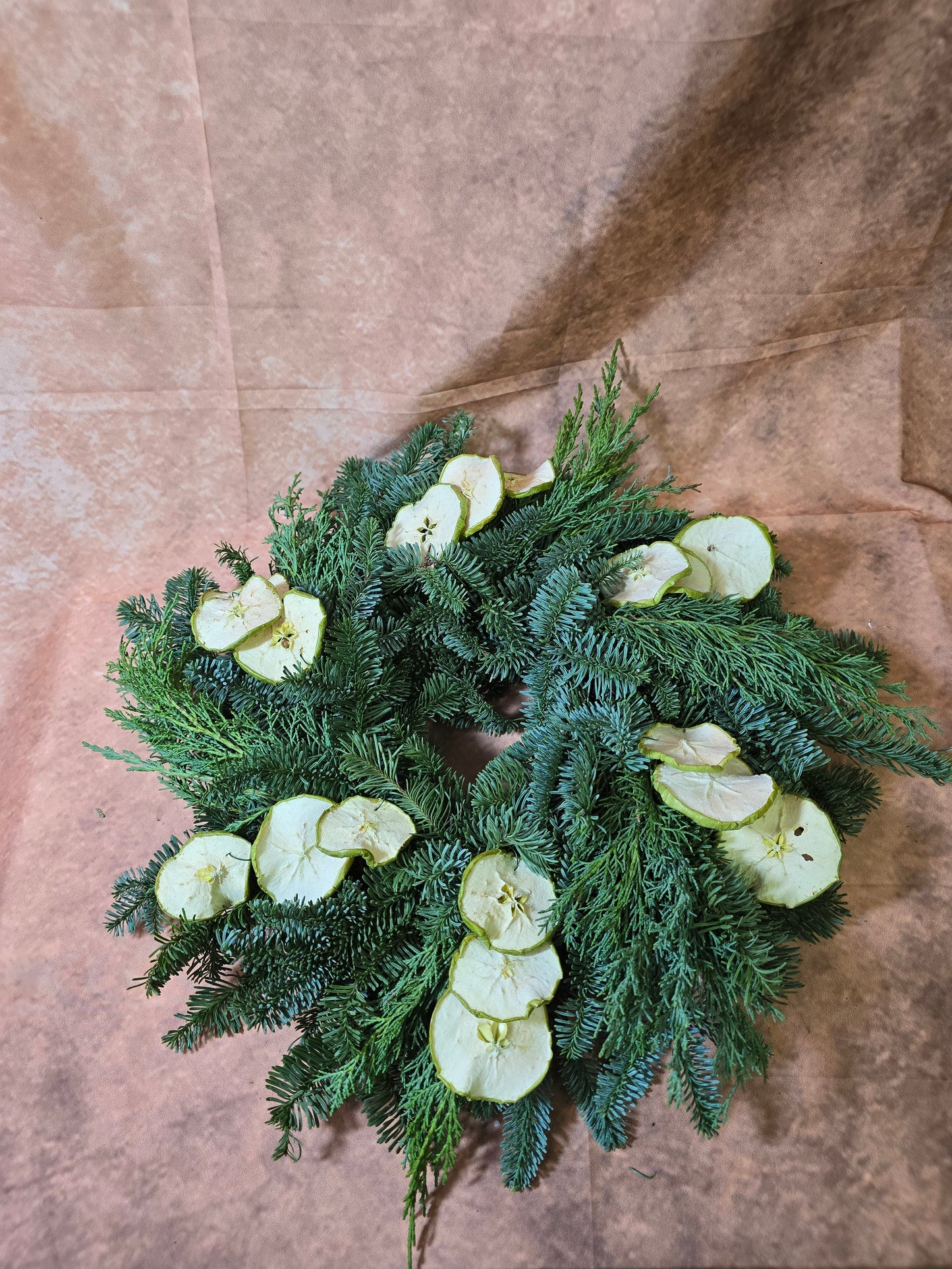 #8017 Rohkranz frische Tanne, Tuja und Apfel
