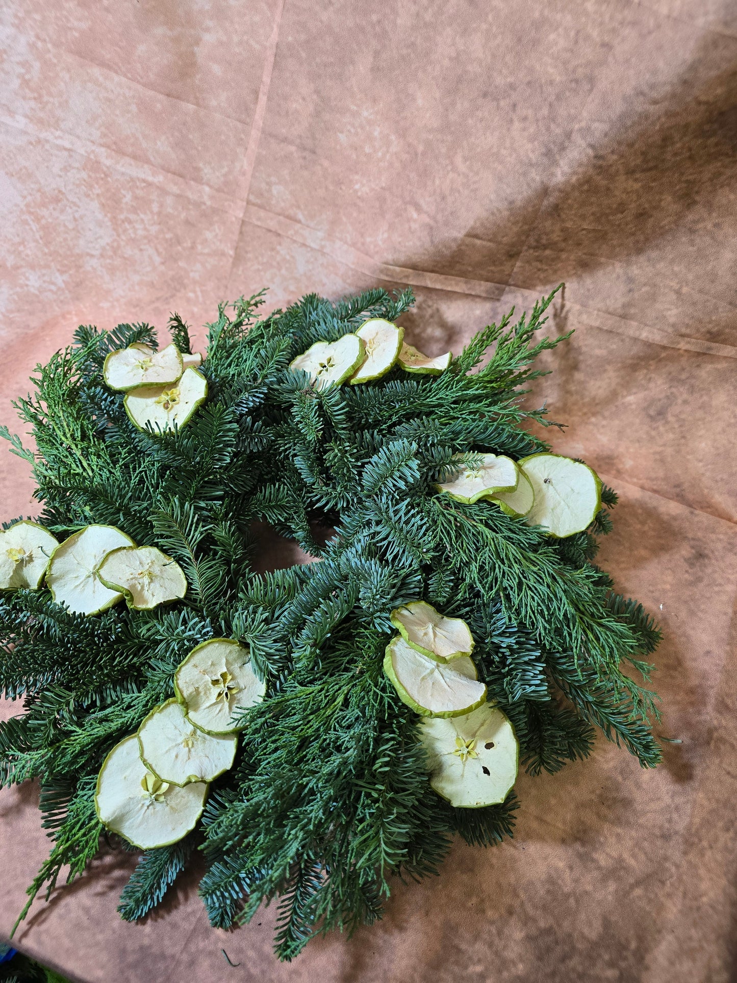 #8017 Rohkranz frische Tanne, Tuja und Apfel