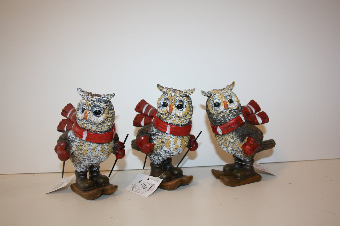 #8090 Dekofigur Eule auf Ski