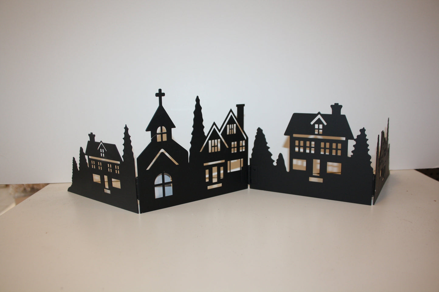 #8044 Metalldeko schwarz Häuserzaun