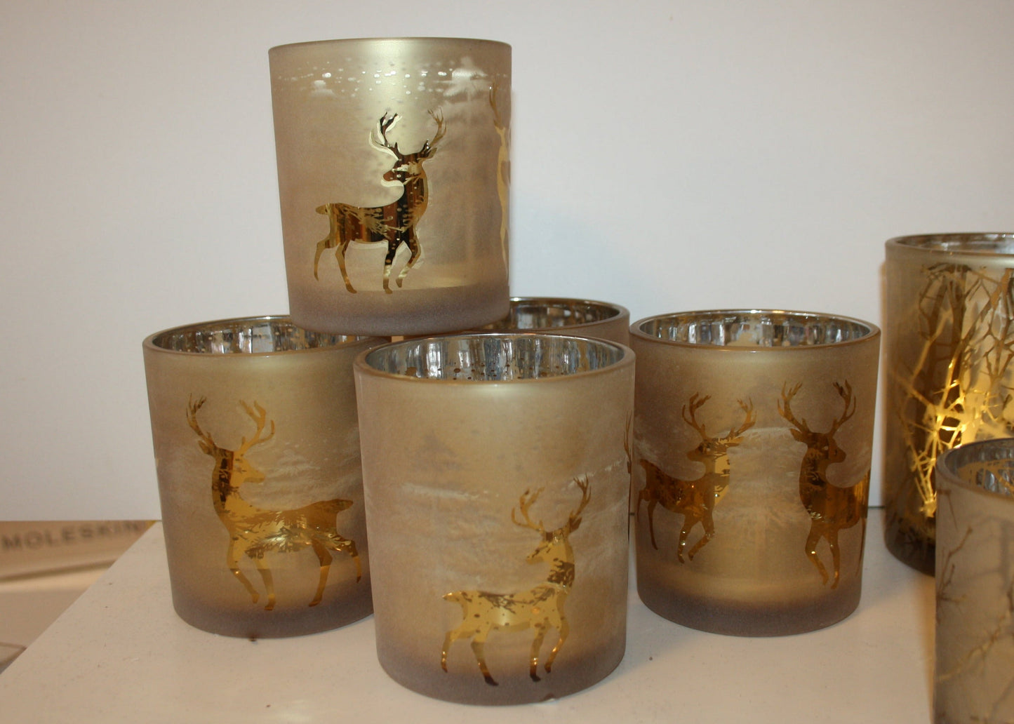 #8056 Windlichter Gold