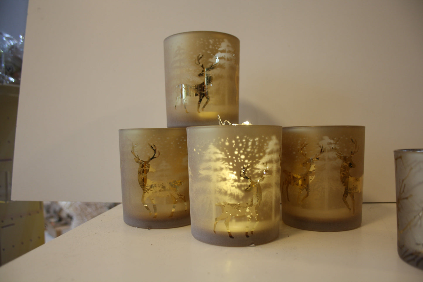 #8056 Windlichter Gold