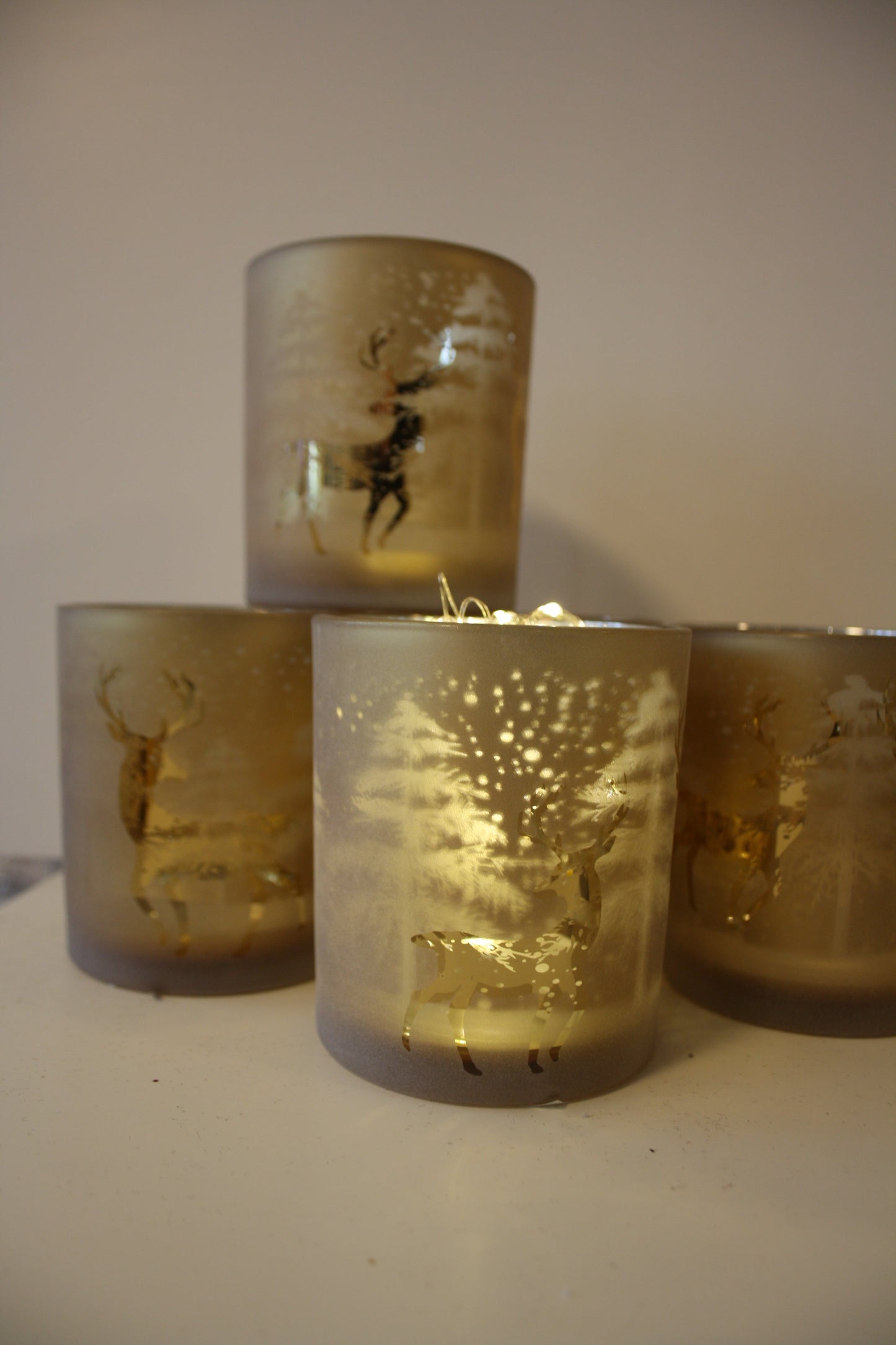 #8056 Windlichter Gold