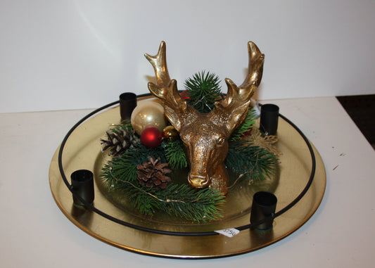 #8060 Teller Advent goldener Hirsch  Sonderpreis