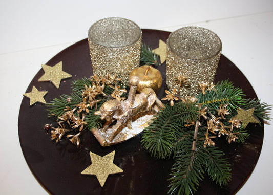 #8061 Teller Advent mit Windlichtern Sonderpreis