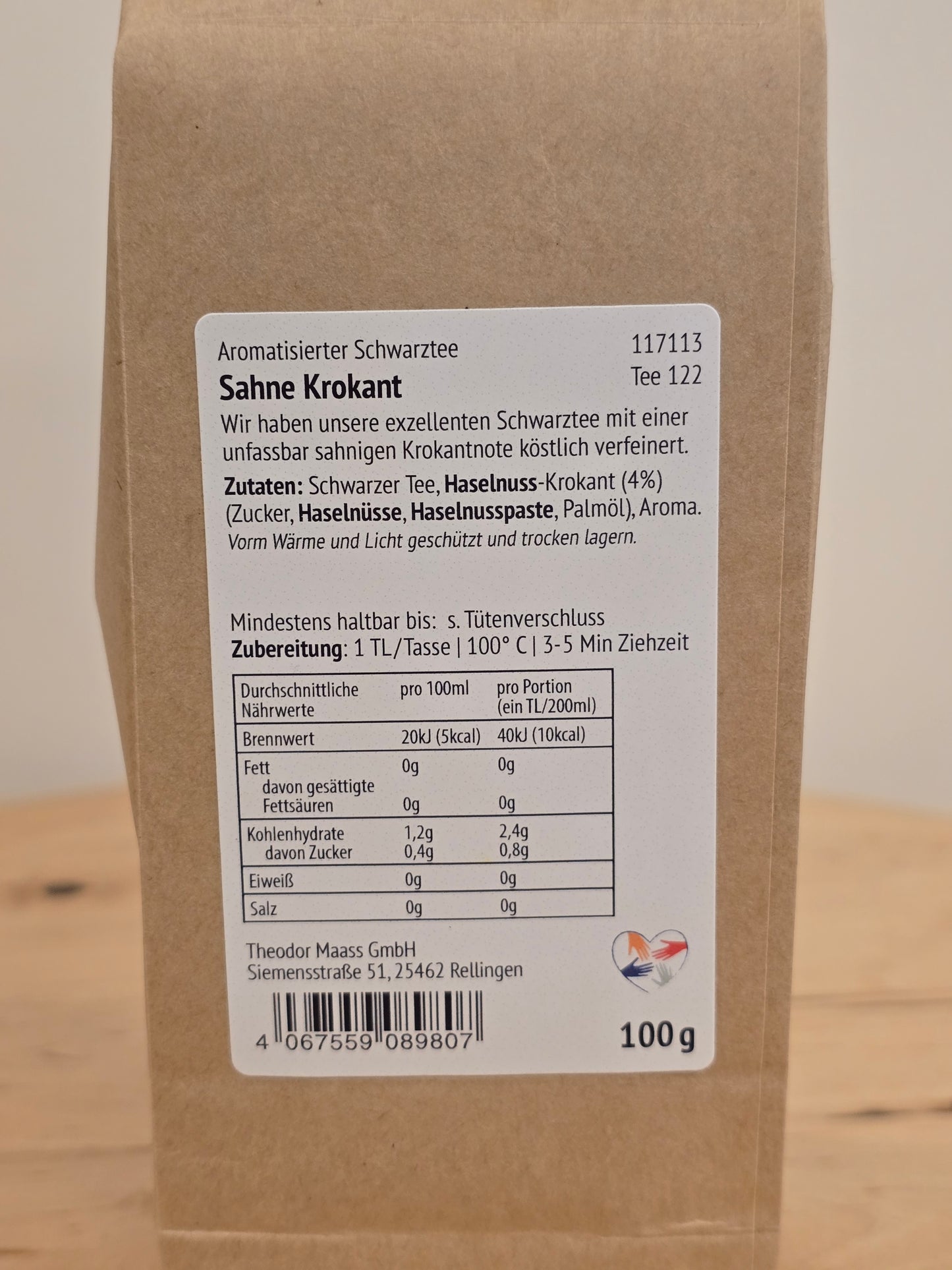 Schwarzer Tee Sahne Krokant Danke schön