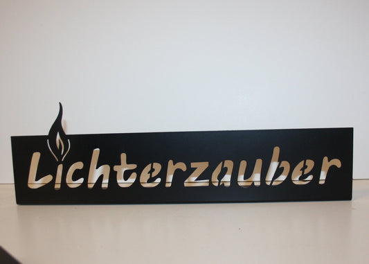 #8042 Metalldeko schwarz Lichterzauber